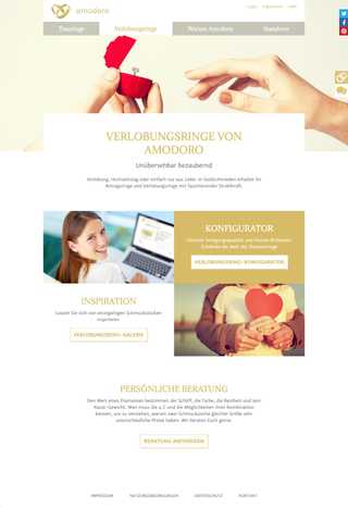 Screenshot of Amodoro - Wedding Ring Configurator