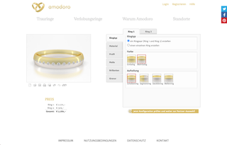 Screenshot of Amodoro - Wedding Ring Configurator
