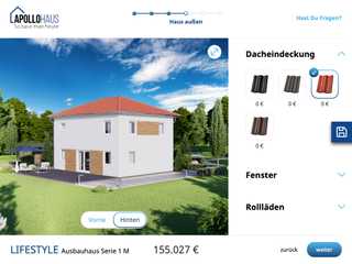 Screenshot of Apollohaus - Prefabricated house configurator