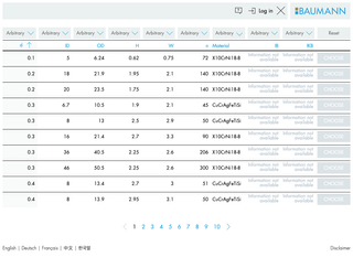 Screenshot of BAUMANN Springs - Spring Konfigurator