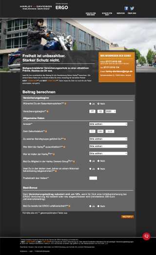 Screenshot of ERGO HDIS - Offer calculator