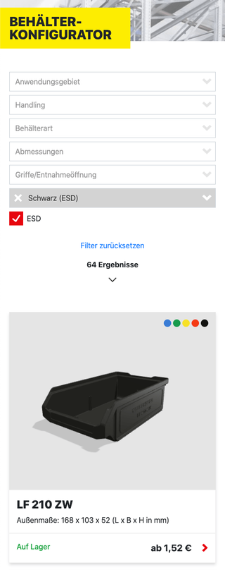 Screenshot of SSI Schäfer - Container Catalog