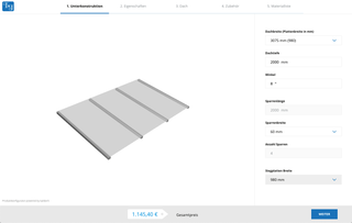 Screenshot of TUJ - Roof Configurator