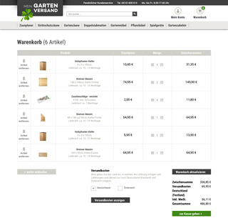 Screenshot of mein-gartenversand.de - Fence Configurator