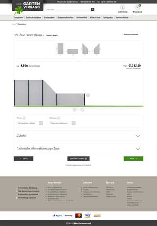 Screenshot of mein-gartenversand.de - Fence Configurator