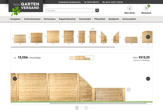 Screenshot of mein-gartenversand.de - Fence Configurator