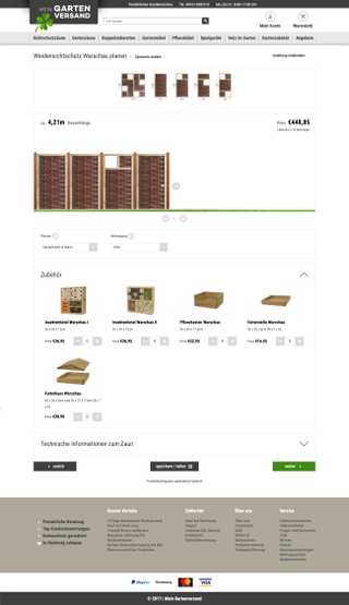 Screenshot of mein-gartenversand.de - Fence Configurator